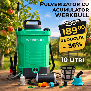 Stropitoare electrică cu acumulator WERKBULL – 10 litri