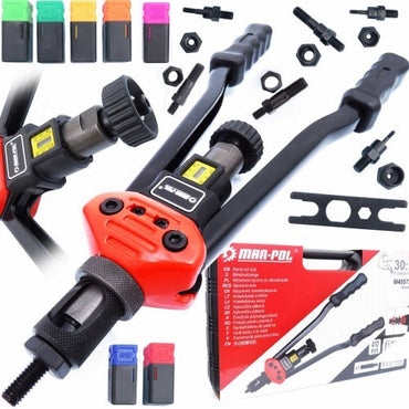 Set Profesional Nituire Manuală Mar-Pol 3 în 1 – Pentru nituri, piulițe nit și tăiere | 410 mm