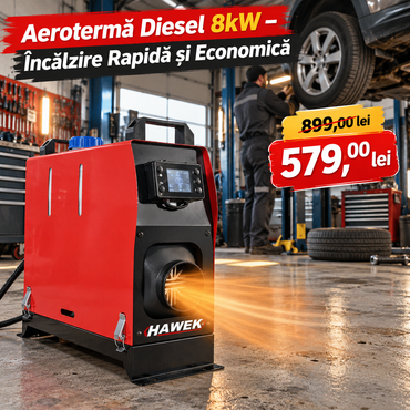 Suflantă / aerotermă diesel uscată HAWEK 8kW – încălzire puternică, economică și fiabilă
