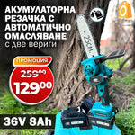 Fierăstrău cu lanț cu acumulator WerkBull Germany 36V / 8Ah Lungime lamă 25 cm + ungere automată + 2 lanțuri incluse