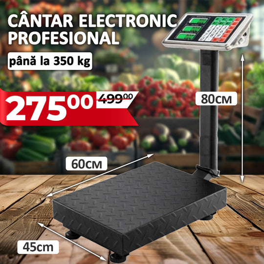 Cântar electronic platformă profesional – capacitate până la 350 kg, cu afișaj digital