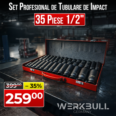 Set Profesional de Tubulare de Impact Stahlmayer Germania – 35 Piese 1/2"