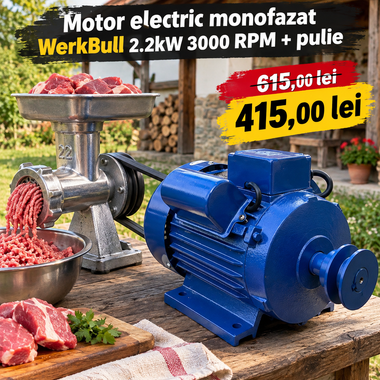 Motor electric monofazat WerkBull 2.2 kW – 3000 rotații pe minut