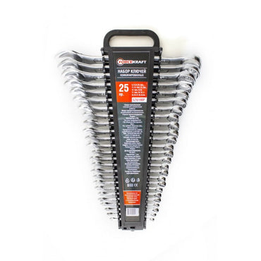 Set Chei Combinate ForceKraft – 6–32 mm, 25 Piese cu Suport Metalic