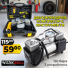 Set german „Asistență rutieră” WerkBull – compresor pentru anvelope, furtun de aer și unelte