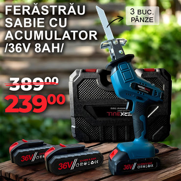 Fierăstrău alternativ fără perii WerkBull Germany® /36V, 8Ah/ cu 2 baterii incluse