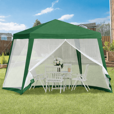 Cort de grădină FOREST cu plase anti-insecte, 3×3 m – verde
