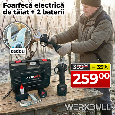 Foarfecă electrică de tăiat WerkBull Germany® /28V 4Ah/ + 2 baterii