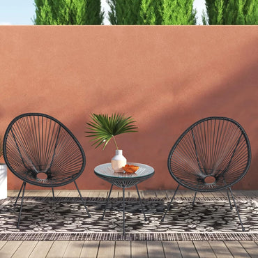 Set de mobilier de grădină din ratan „Savana” – 2 scaune și o masă