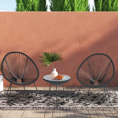 Set de mobilier de grădină din ratan „Savana” – 2 scaune și o masă