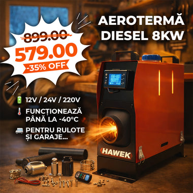 Suflantă / aerotermă diesel uscată HAWEK 8kW – încălzire puternică, economică și fiabilă