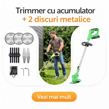 Trimmer German Profesional WerkBull 36V 8Ah cu 2 Baterii + 9 Cadouri 🎁