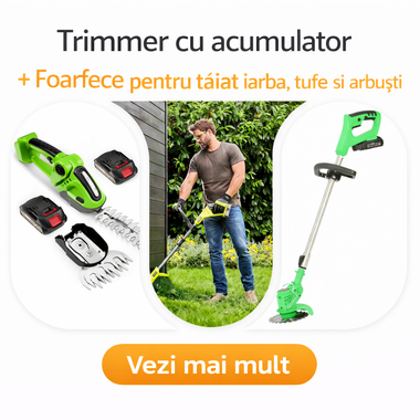 Set German 2 în 1: Trimmer WerkBull 36V 8Ah + Foarfecă Electrică pentru Iarbă și Arbuști 36V (2 Baterii) + 7 Cadouri 🎁