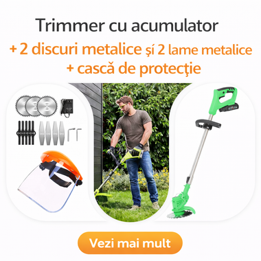 Trimmer German Profesional WerkBull 36V 8Ah cu 2 Baterii + 11 Cadouri 🎁