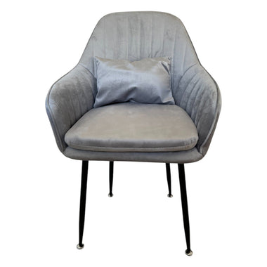 Scaun de dining elegant „Yvonne” + pernă cadou – culoare gri