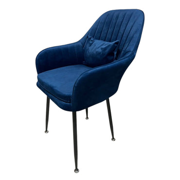 Scaun de dining „Yvonne” + pernă cadou – albastru