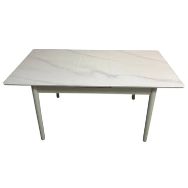 Masă extensibilă de dining „Loreta” cu blat din sticlă securizată