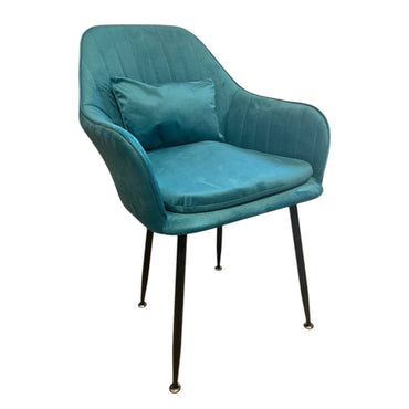 Scaun de dining „Yvonne” + pernă cadou – albastru-turcoaz