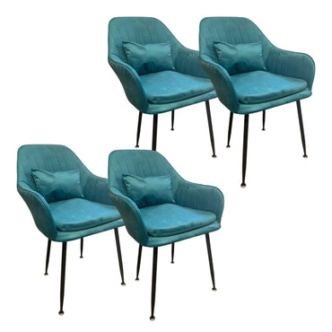 Set de 4 scaune de dining „Yvonne” + pernă cadou – albastru-turcoaz