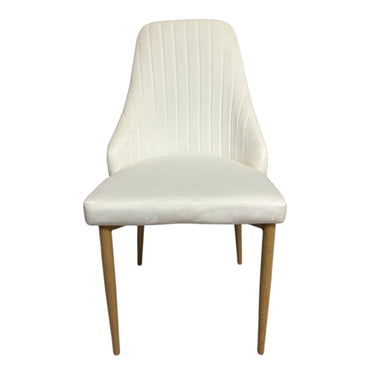 Scaun elegant „Alice” – alb lăptos (până la 150 kg)