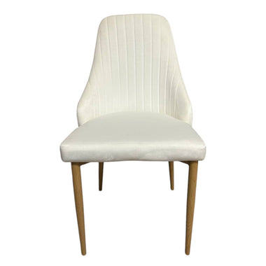 Scaun elegant „Alice” – alb lăptos (până la 150 kg)