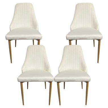 Set 4 scaune elegante „Alice” – alb lăptos (până la 150 kg)