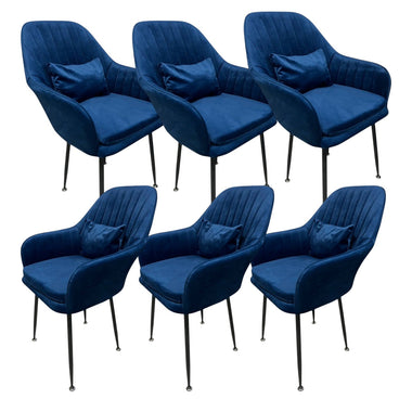 Set de 6 scaune de dining „Yvonne” + perne cadou – albastru deschis