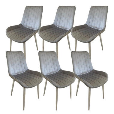 Set de 6 scaune de dining „Aria” – gri deschis