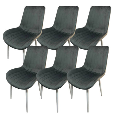 Set de 6 scaune de dining „Aria” – gri închis
