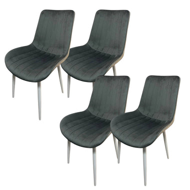 Set de 4 scaune de dining „Aria” – gri închis