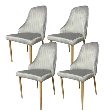 Set 4 scaune elegante „Alice” – gri (până la 150 kg)