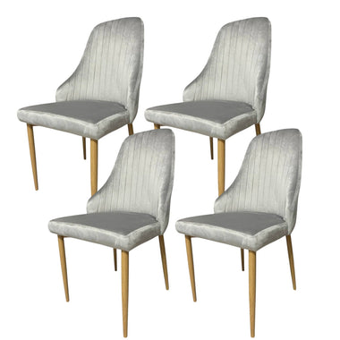 Set 4 scaune elegante „Alice” – gri (până la 150 kg)