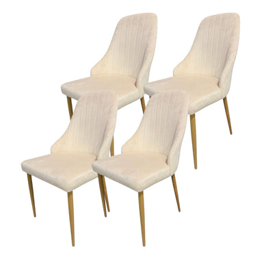 Set 4 scaune elegante „Alice” – bej (până la 150 kg)
