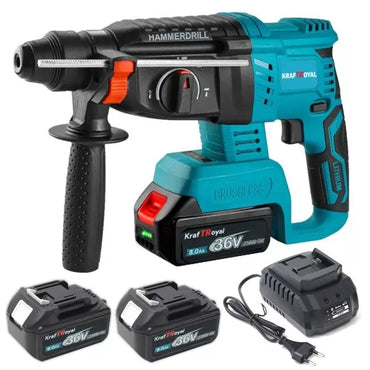 Ciocan rotopercutor fără perii (Brushless) 36V cu 2 baterii Li-Ion