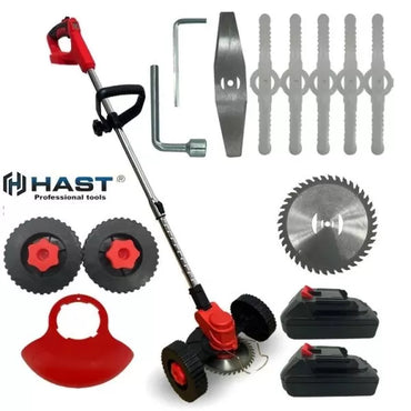 Trimmer german fără fir HAST 36V 8Ah – Mașină de tuns iarbă + Cadou: atașament cu roți