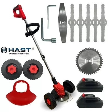 Trimmer german fără fir HAST 36V 8Ah – Mașină de tuns iarbă + Cadou: atașament cu roți
