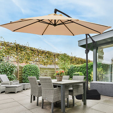 Umbrelă de grădină reglabilă 3×3 m – 8 brațe, protecție UV și rezistență sporită la vânt