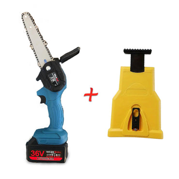 Fierăstrău Electric Mini cu Lanț 16 cm – 2 Baterii 36V 8Ah + 2 Lanțuri + Mașină de Ascuțit WerkBull Germania