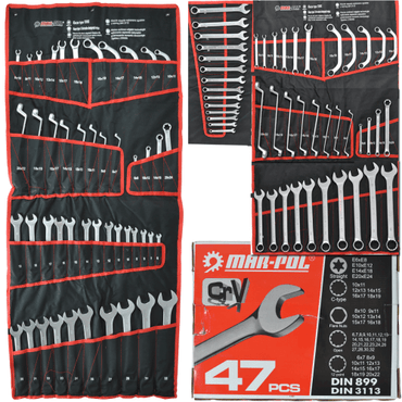 Set Polonez de Chei Combinate MAR-POL – 47 piese, oțel crom-vanadiu Cr-V