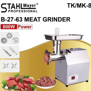 Mașină de tocat carne profesională MK/TK-8 cu reductor, oțel inoxidabil