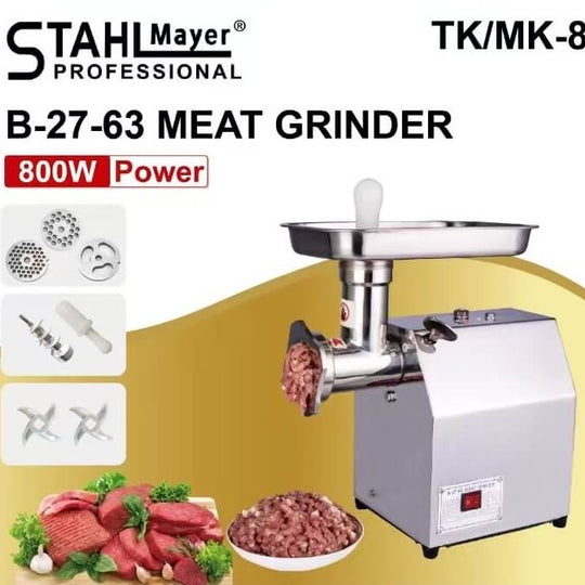 Mașină de tocat carne profesională MK/TK-8 cu reductor, oțel inoxidabil