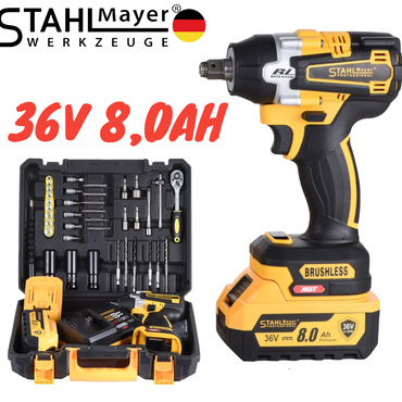 Cheie de Impact / Mașină de Înșurubat fără perii – STAHLMAYER 36V 8.0Ah (850 Nm)