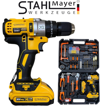 Mașină de Găurit și Înșurubat cu Impact STAHLMAYER 36V 8.0Ah + Set 111 Piese
