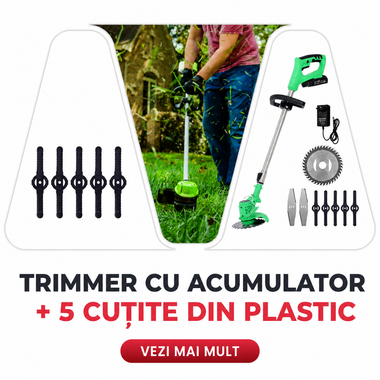 Trimmer / Mașină de tuns iarbă cu acumulator WerkBull Germany 36V 8Ah + 12 accesorii cadou