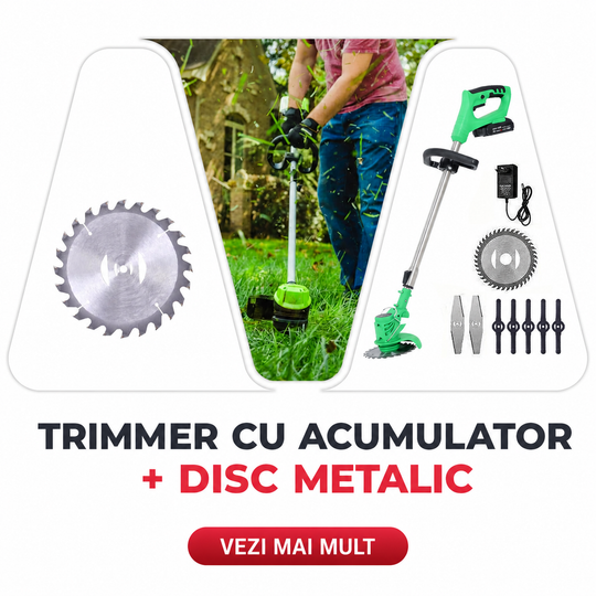 Trimmer electric cu acumulator WerkBull Germany / 36V 8Ah / Mașină de tuns iarbă cu 2 baterii + 8 accesorii cadou