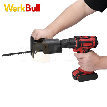 Bormașină cu percuție WerkBull Germany® 40 piese / 36V 8Ah + CADOU Fierăstrău pendular