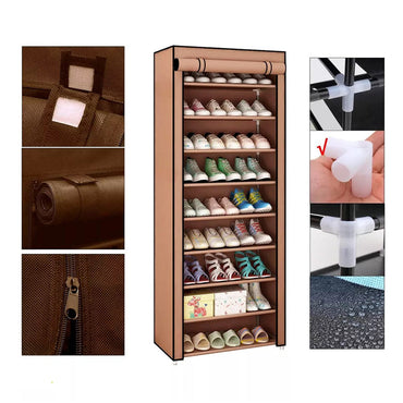 Dulap textil pentru încălțăminte – 9 rafturi, până la 30 de perechi