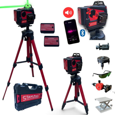 Nivelă laser profesională 4D StahlMayer 16 linii 360° + Bluetooth